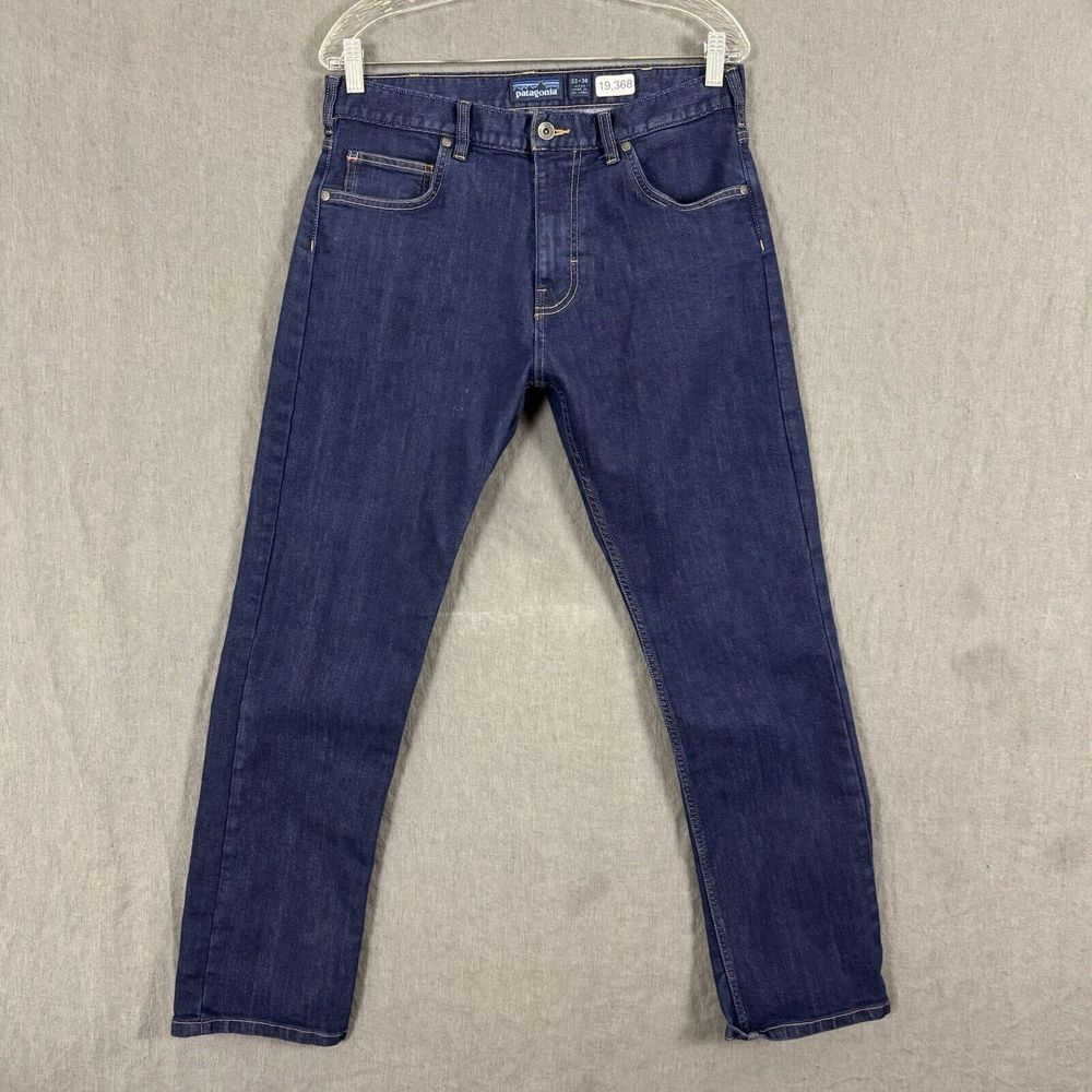 Patagonia Men's Size 33x30 Dark Wash Blue Iron Clad Straight Stretch Jeans
